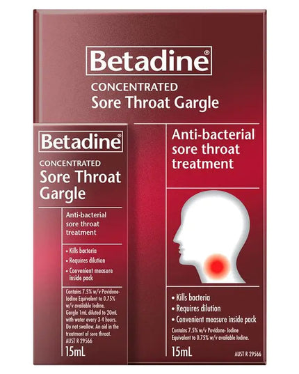 Betadine Sore Throat Gargle Concentrated 15mL