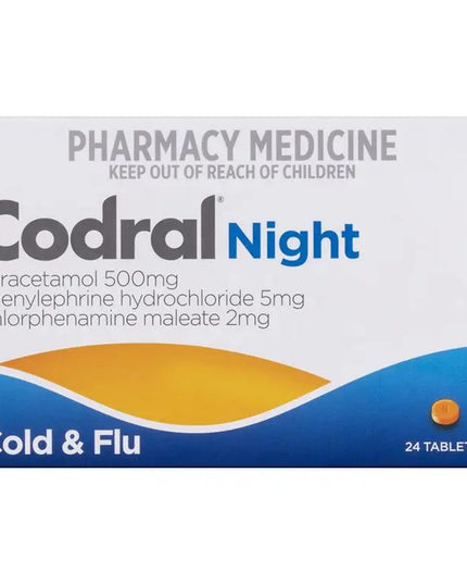 Codral Nightime Cold & Flu 24 Tablets