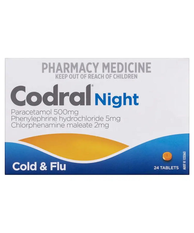 Codral Nightime Cold & Flu 24 Tablets