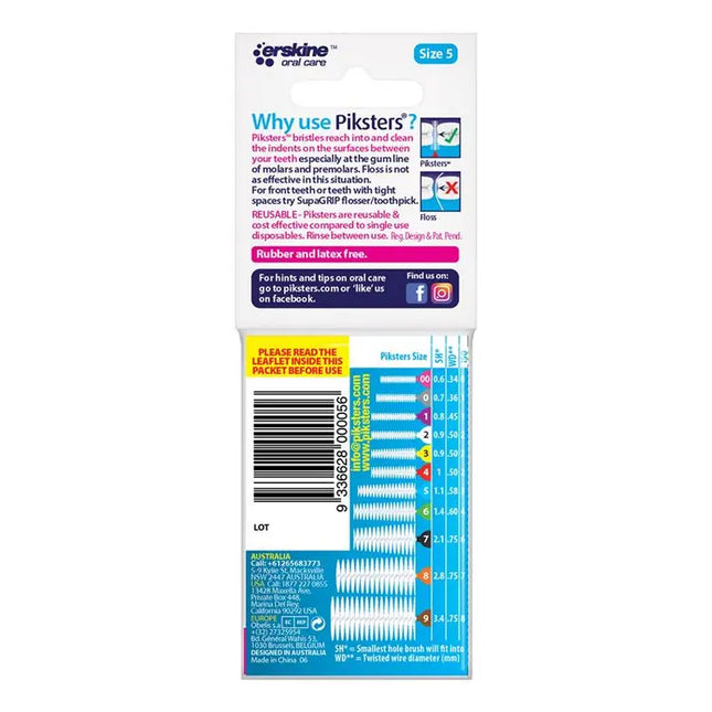 Piksters Interdental Brushes Size 5 Blue 10 Pack