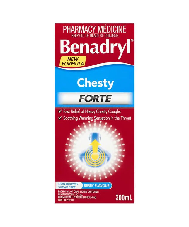 Benadryl Chesty Forte Cough Liquid Berry Flavour 200mL