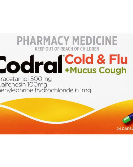 Codral Cold & Flu + Mucus Cough 24 Capsules