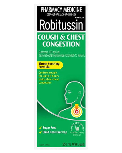 Robitussin Cough & Chest Congestion 250ml Exclusive Size
