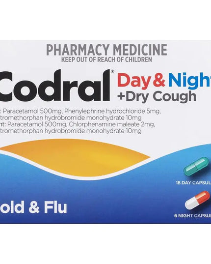 Codral Cold & Flu + Cough Day & Night 24 Capsules