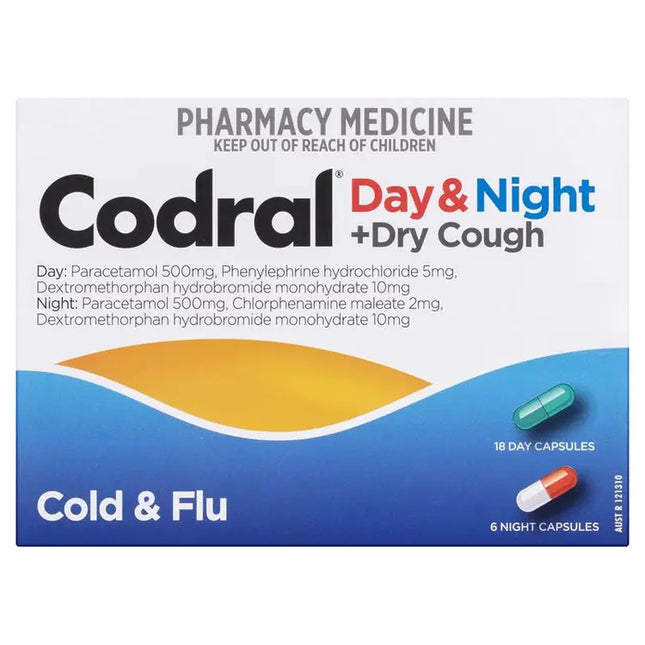 Codral Cold & Flu + Cough Day & Night 24 Capsules
