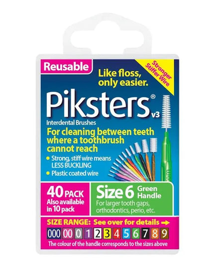 Piksters Interdental Brushes Green Size 6 10pk