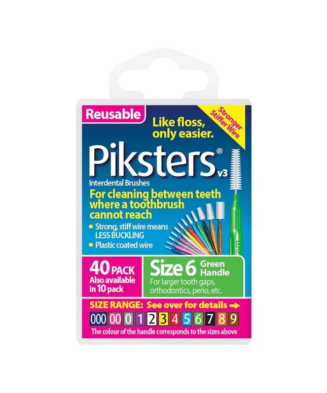 Piksters Interdental Brushes Green Size 6 10pk