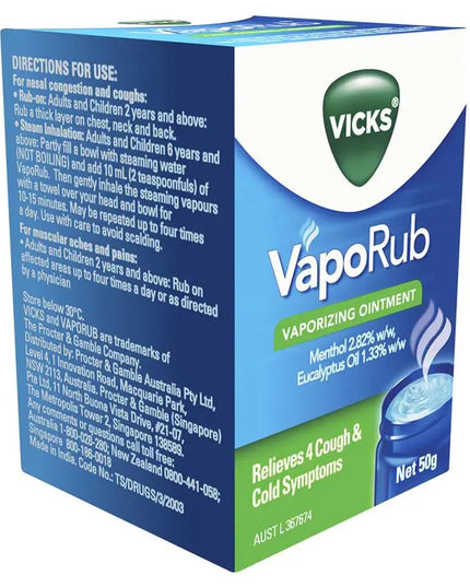 Vicks VapoRub Ointment Decongestant Chest Rub 50g