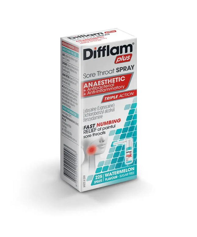 Difflam Plus Sore Throat Anaesthetic Spray Watermelon 30ml