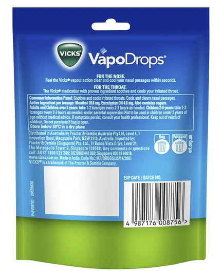 Vicks VapoDrops Original Menthol Lozenges 24 Pack