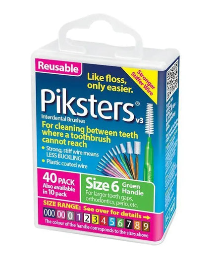 Piksters Interdental Brushes Green Size 6 10pk