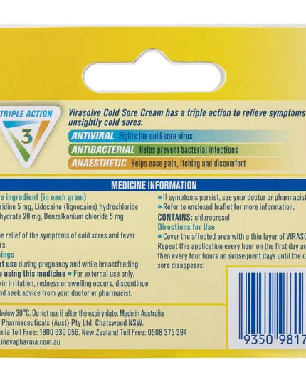 Virasolve Cold Sore Cream