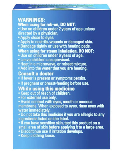 Vicks VapoRub Ointment Decongestant Chest Rub 50g