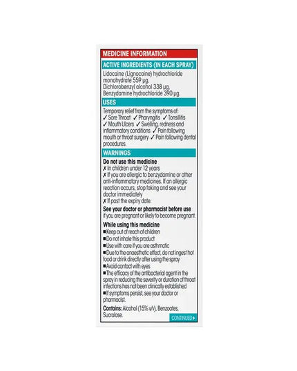Difflam Plus Sore Throat Anaesthetic Spray Watermelon 30ml