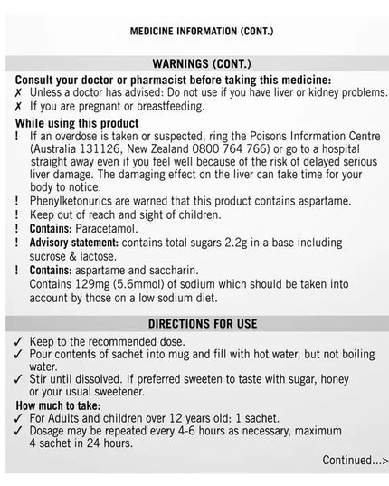 Lemsip Max Cold and Flu Multi Lemon 10pk Relief Hot Drink
