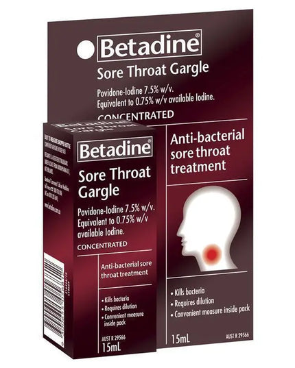 Betadine Sore Throat Gargle Concentrated 15mL