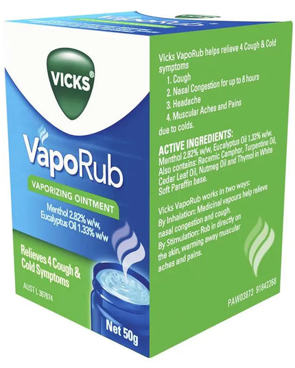 Vicks VapoRub Ointment Decongestant Chest Rub 50g