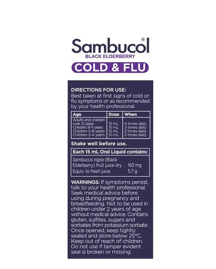 Sambucol Cold & Flu Syrup 120ml
