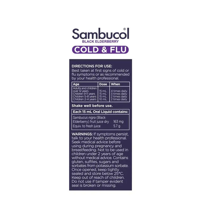Sambucol Cold & Flu Syrup 120ml