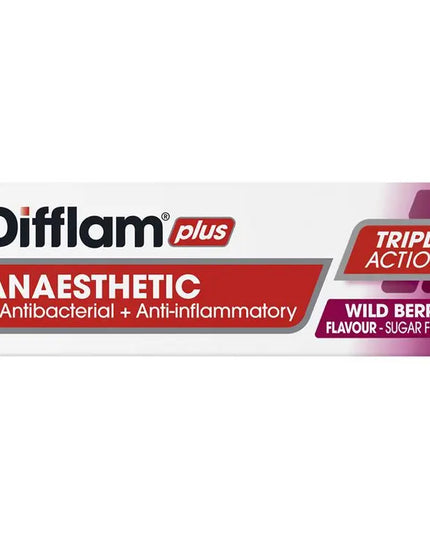 Difflam Plus Anaesthetic Sugar Free Wild Berry 16 Lozenges