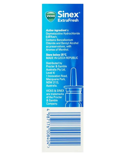 Vicks Sinex Extra Fresh Menthol Nasal Spray 15mL