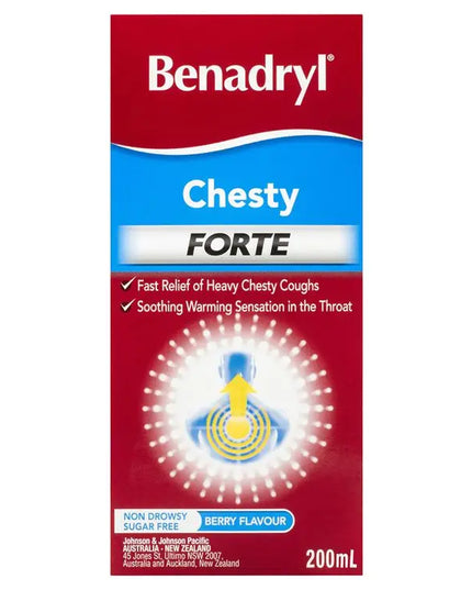 Benadryl Chesty Forte Cough Liquid Berry Flavour 200mL