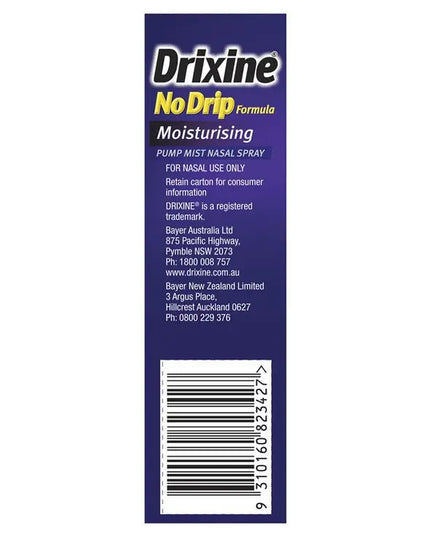 Drixine 12 Hour Relief No Drip Moisturising Nasal Spray 15mL