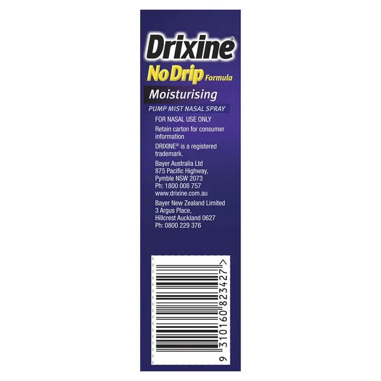 Drixine 12 Hour Relief No Drip Moisturising Nasal Spray 15mL