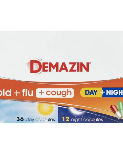 Demazin Cold + Flu + Cough Day + Night 48 Capsules