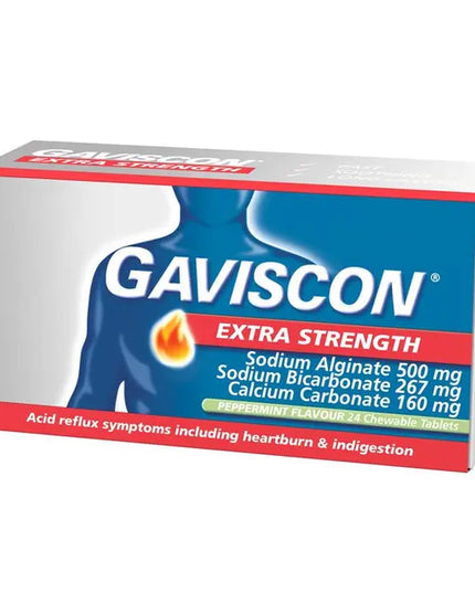 Gaviscon Extra Strength Peppermint Flavour 24 Tablets