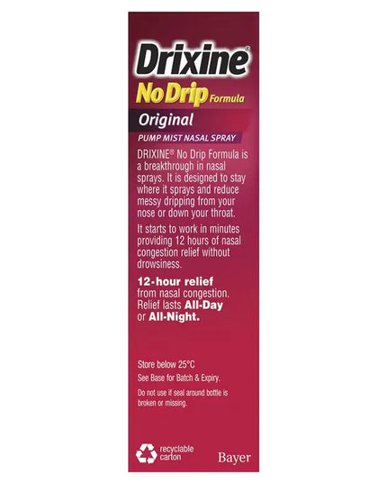 Drixine 12 Hour Relief No Drip Original Nasal Spray 15ml
