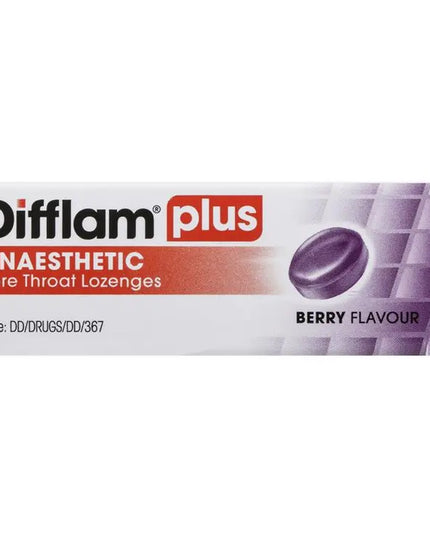 Difflam Plus Anaesthetic Sugar Free Wild Berry 16 Lozenges