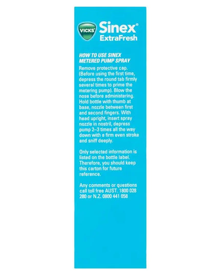 Vicks Sinex Extra Fresh Menthol Nasal Spray 15mL