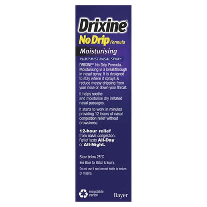 Drixine 12 Hour Relief No Drip Moisturising Nasal Spray 15mL