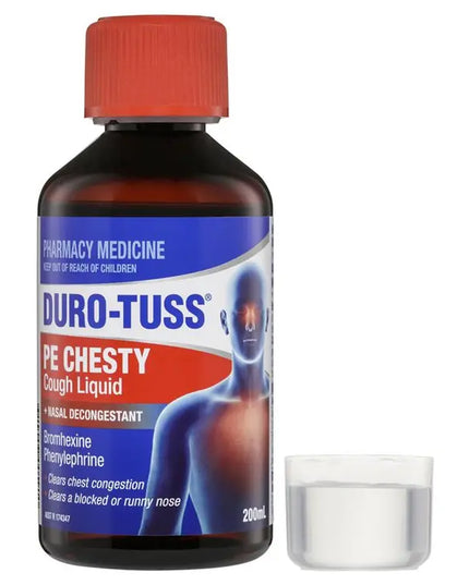 DURO-TUSS PE Chesty Cough Liquid + Nasal Decongestant 200mL