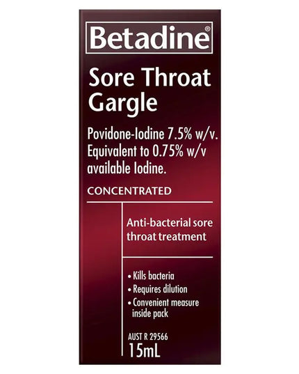 Betadine Sore Throat Gargle Concentrated 15mL