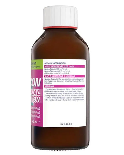 Gaviscon Dual Action Liquid Peppermint 500ml