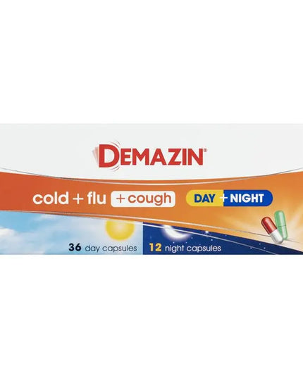 Demazin Cold + Flu + Cough Day + Night 48 Capsules