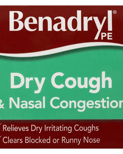 Benadryl PE Dry Cough & Nasal Congestion Non Drowsy Berry Flavour 200mL