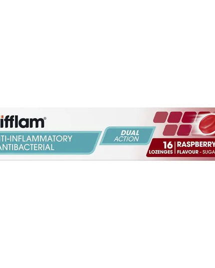 Difflam Sore Throat Sugar Free Raspberry 16 Lozenges