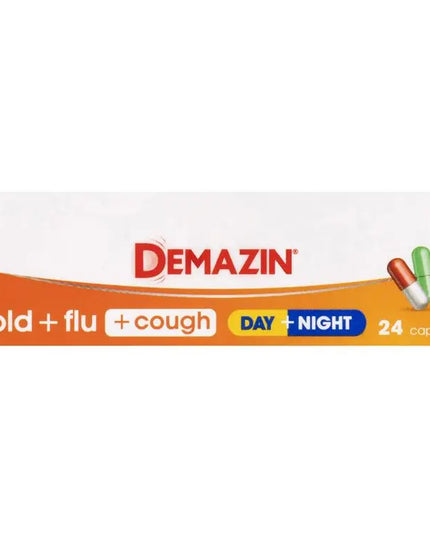 Demazin Cold + Flu + Cough Day + Night 24 Capsules