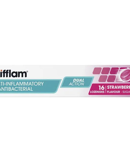 Difflam Sore Throat Sugar Free Strawberry 16 Lozenges