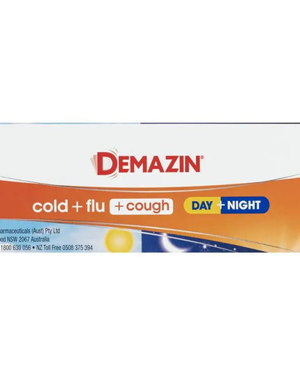 Demazin Cold + Flu + Cough Day + Night 48 Capsules