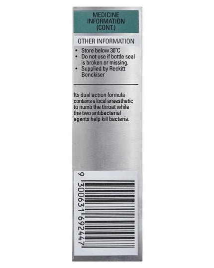 Strepsils Plus Sore Throat Numbing Spray Pain Relief 20ml