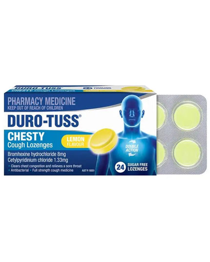 DURO-TUSS Chesty Cough Lozenges Lemon 24 Lozenges