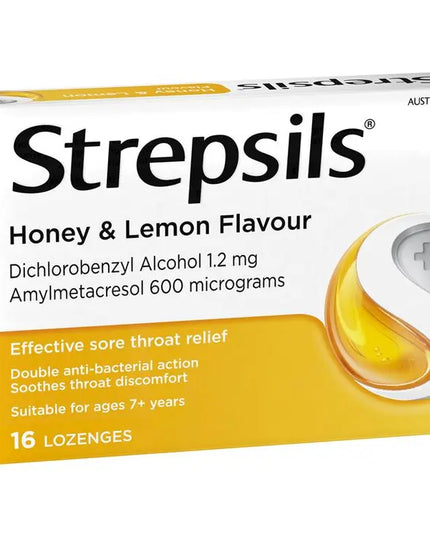 Strepsils Throat Lozenges Soothing Honey & Lemon 16 Pack