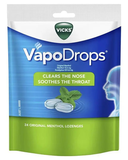 Vicks VapoDrops Original Menthol Lozenges 24 Pack