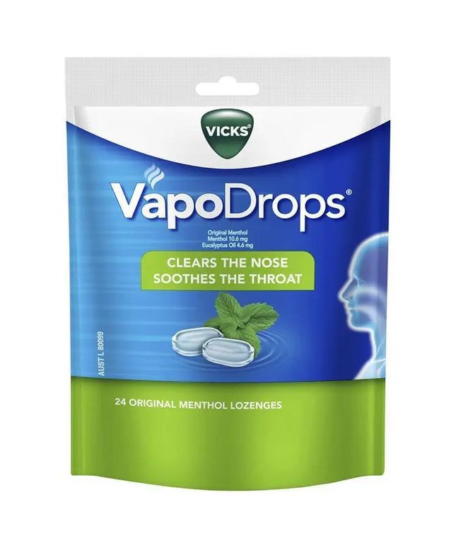 Vicks VapoDrops Original Menthol Lozenges 24 Pack