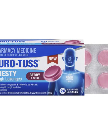 DURO-TUSS Chesty Cough Lozenges Berry 24 Lozenges
