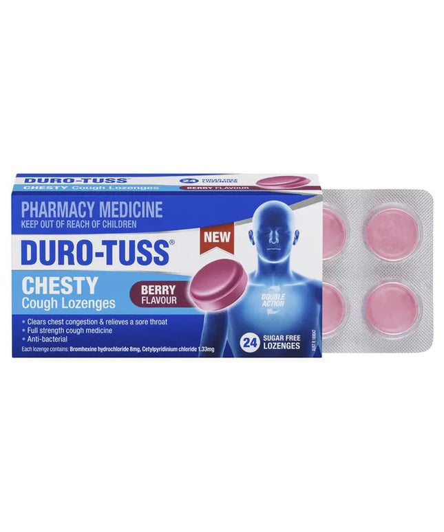 DURO-TUSS Chesty Cough Lozenges Berry 24 Lozenges